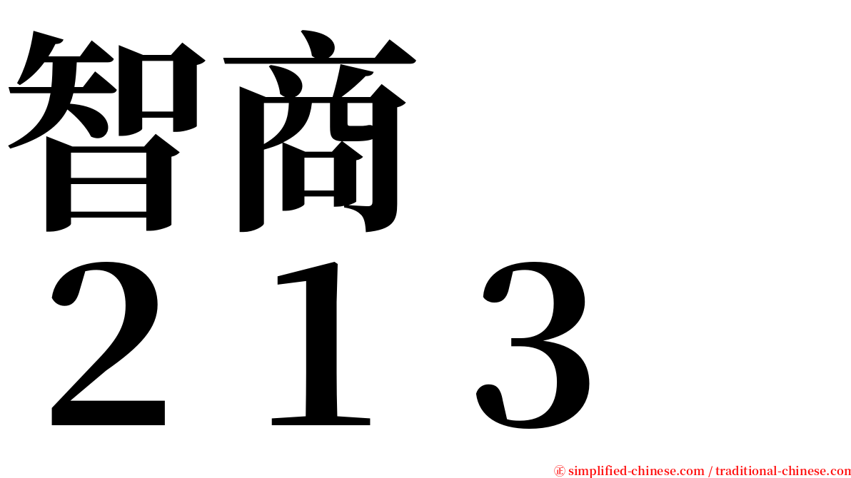 智商　　２１３ serif font